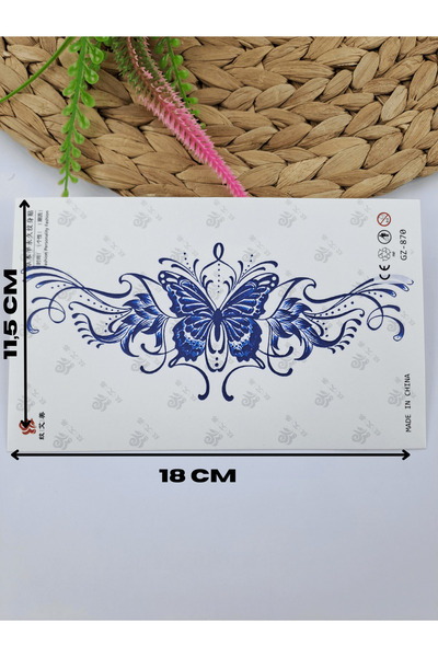 Butik Kelebek Desenli 30 Gün Kalıcı Orjinal Dövme Görüntülü 12-24 Saat Sonra ...