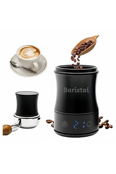 Baristal ميزان قهوة رقمي مع مؤقت – ميزان إسبريسو صغير ، كوب مدمج، متوافق مع بورتافلتر 58 مم – أسود