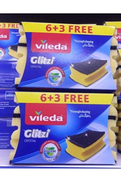 Vileda إسفنجة غسيل الأطباق جليتزي، 9 قطع