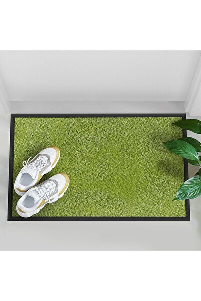 moontime alaçatı Neon Yeşil İç Mekan Paspası 50x75 Yıkanabilir ve Kir Tutucu