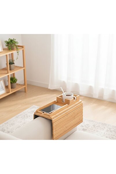 M2Dizayn Koltuk & Kanepe İçin Katlanabilir Ahşap Tepsi