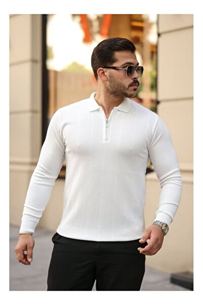 byasafkids Men's Brass Patterned Long Sleeve Collared Knitwear