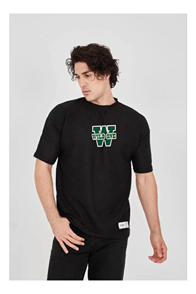 byasafkids تي شيرت مطبوع بأكمام مزدوجة من قماش الوافل للجنسين - أسود