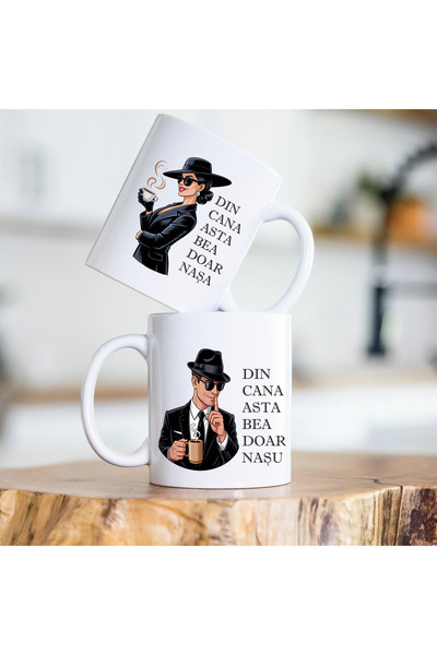 OEM Set of 2 mugs, with message: "Only Godmother and Godfather drink from this mug", ceramic, 330ml