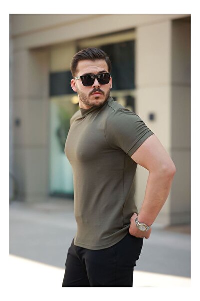 byasafkids Men's Half Turtleneck Short Sleeve T-Shirt