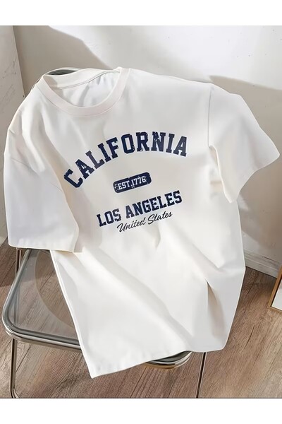 LELVANİ California Written Pattern Print T-Shirt