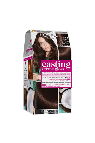 L'oreal لوريال كاستينج كريم خالي من الأمونيوم، بلسم، لون الشوكولاتة الداكنة 323