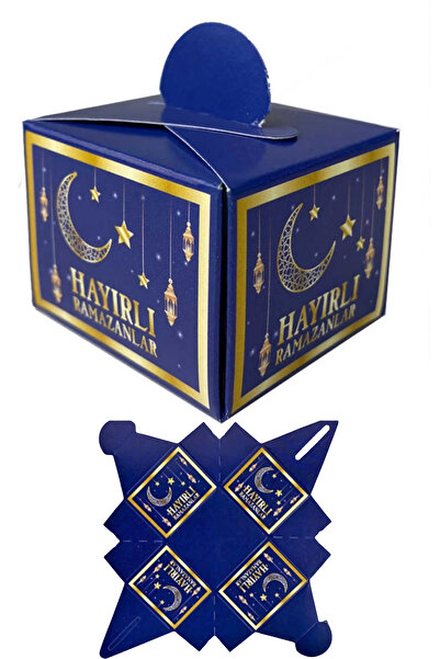 Parti dolabı 25li Ramazan Bayramı Küp Lokumluk 4.5x5.5 Cm Hayırlı Ramazanlar ...