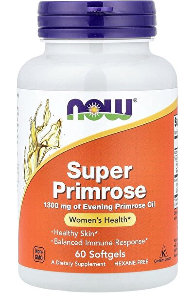 Now Foods سوبر بريمروز 1300 ملغ، 60 كبسولة هلامية
