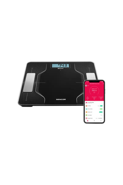 Sencor ميزان إلكتروني ذكي، قراءات متعددة، بلوتوث مع تطبيق للهواتف الذكية