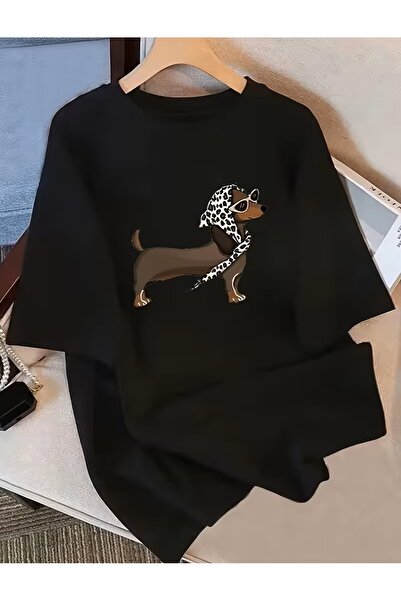 LELVANİ نظارات شمسية بطبعة داشهوند وتي شيرت بنقشة الفهد