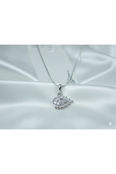 MEEB BİJUTERY قلادة نسائية من الفولاذ الذهبي والفضي مع حجر الزركون على شكل بج...