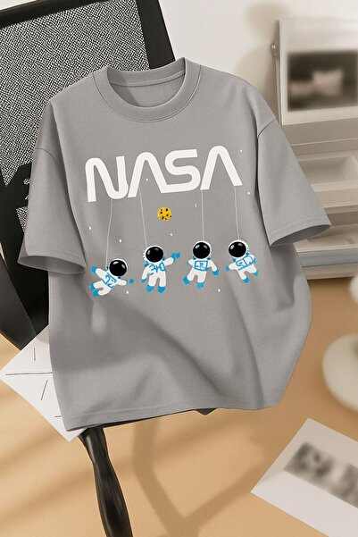 BENROMA تيشيرت للجنسين مطبوع عليه ناسا