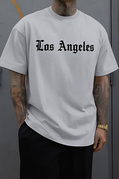 E-ROMA تيشيرت للجنسين مطبوع عليه لوس أنجلوس Q5