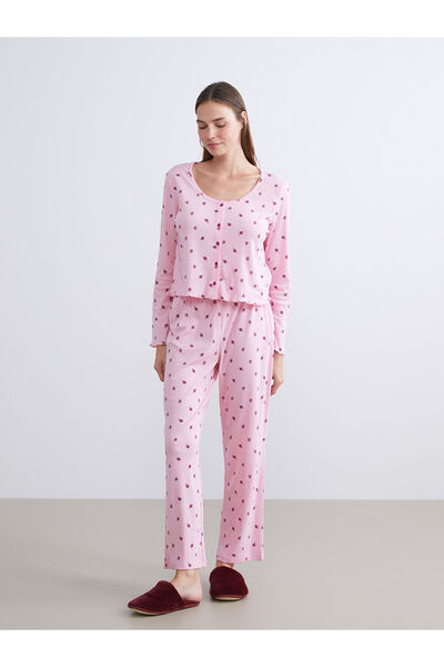 LC Waikiki Özmarka Yeni Sezon Petite U Yaka Çiçekli Kadın Pijama Takımı