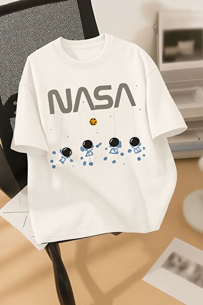 BENROMA تيشيرت للجنسين مطبوع عليه ناسا