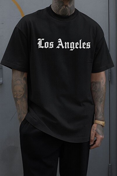 BENROMA تيشيرت للجنسين مطبوع عليه لوس أنجلوس Q5