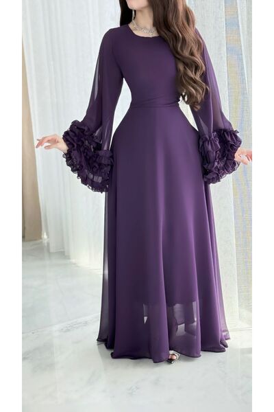 haninline mauve chiffon dress