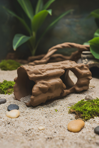 açelya3d Akvaryum Süsü Mağara Dekor Kütük Oyuk Balık Saklanma Alanı Dekoru 10...