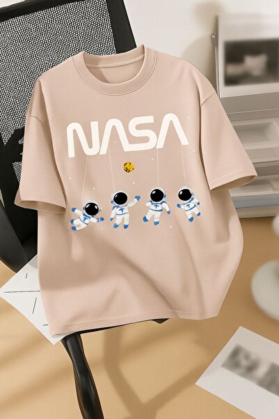 BENROMA تيشيرت للجنسين مطبوع عليه ناسا