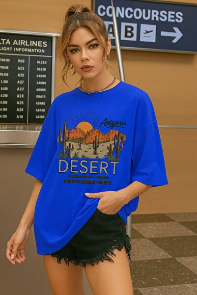 BENROMA تيشيرت للجنسين مطبوع عليه صحراوي أريزونا