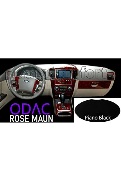 ODAC TUNING Kia Sorento 2007-2010 Mahogany Finish Dashboard Trim Console Trim Full Set (Black-Piano Black)