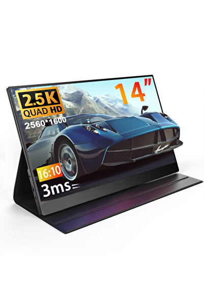 HILUKE 2.5K 60Hz 14'' Portable Gaming Monitor,HDR,Dual Speakers,HDMI USB-C, PC/PS5/Switch/XBOX