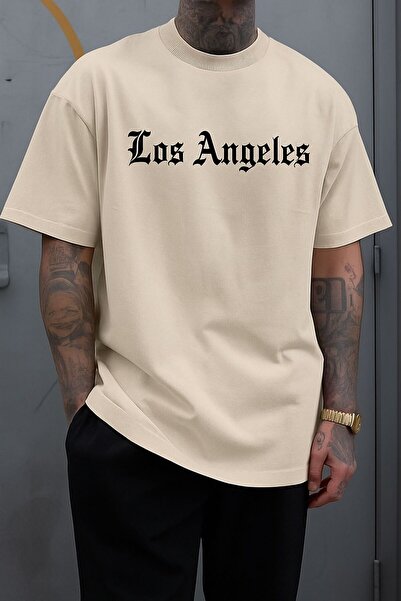 BENROMA تيشيرت للجنسين مطبوع عليه لوس أنجلوس Q5