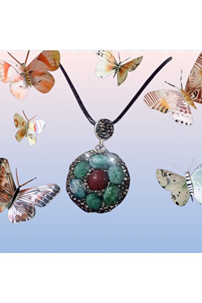best bioenerji taş terapi Emerald Ruby Natural Gemstone Pendant