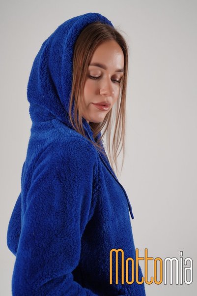 mottomia Women's Hooded Fleece Jacket Soft Textured Zippered Daily Casual Sweatshirt