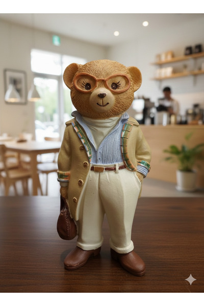 İki Cadı Tasarım Sevimli Ayı Tedy Bear, Gözlüklü