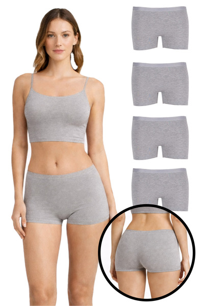 Lantliv 4 Pieces Cotton Comfortable Women's Boxers, Women's Boxer Underwear, Boxers Women