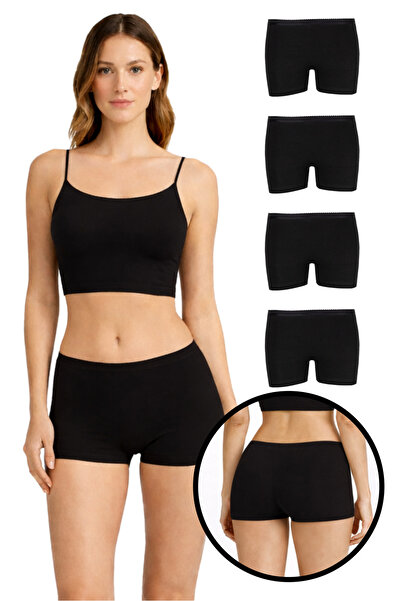 Lantliv 4 Pieces Cotton Comfortable Women's Boxers, Women's Boxer Underwear, Boxers Women