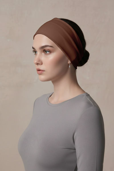 Mesa Charm Kadın Tesettür Dikişsiz Esnek Kaymaz Düz Penye Bandana Bone Spor S...