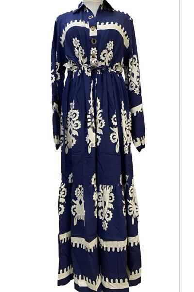 ISHRAQAT AL-AMAL Long dress (one size, free size) with long sleeves, elasticated cuffs, and front buttons, for modest looks.