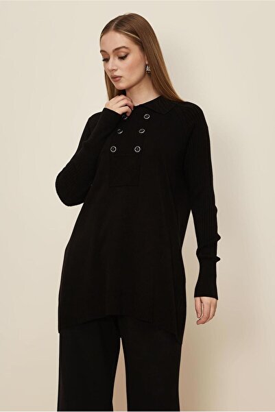 Alvina Shirt Collar Knitwear Tunic 45809