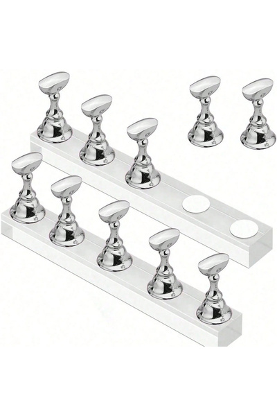Choice 2pcs Sliver 5/30pcs/Set Magnetic Nail Holder False Nail Tip Practice Stand Crystal Base Holder Nail