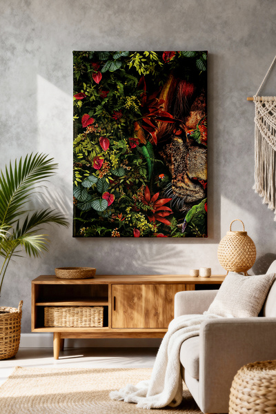 ART NEST DEKOR YEŞİLLİKLİ ORMAN VE KUŞLAR CANVAS TABLO