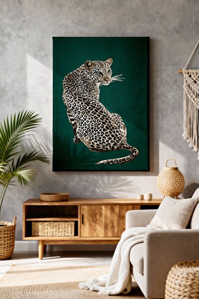 ART NEST DEKOR YEŞİL LEOPAR CANVAS TABLO