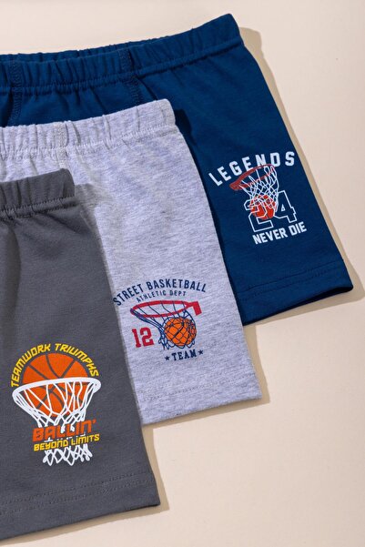 BAYKAR Erkek Çocuk Pamuklu Baskılı Rahat Kesim Likralı Boxer 3'lü Paket 3552 ...