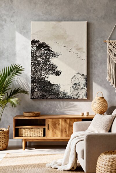 ART NEST DEKOR GÖKYÜZÜNDE UÇAN MARTILAR CANVAS TABLO