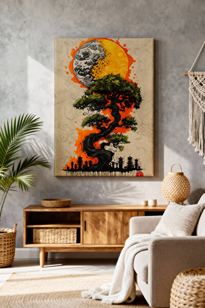 ART NEST DEKOR SOYUT BONSAİ AĞACI CANVAS TABLO