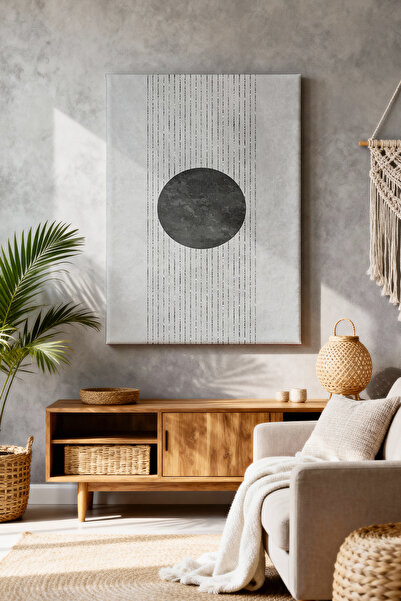 ART NEST DEKOR BOHEM SİYAH AY CANVAS TABLO