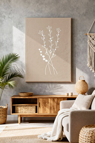 ART NEST DEKOR BOHEM İNCE ÇİÇEKLER CANVAS TABLO