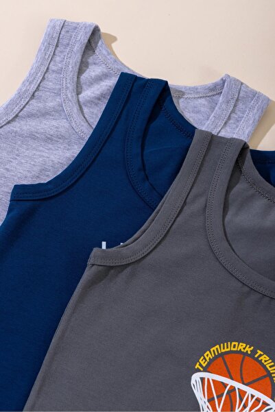 BAYKAR Boy's Cotton Crew Neck Printed Undershirt T-Shirt 3-Pack 2552 Colorful