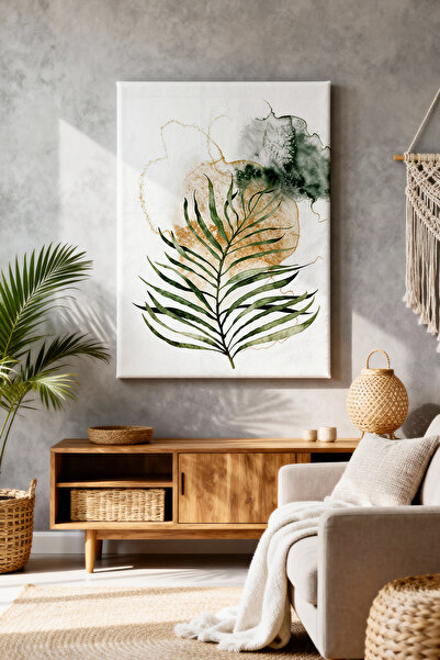 ART NEST DEKOR BOHEM İNCE YAPRAK CANVAS TABLO
