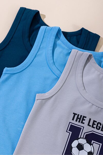 BAYKAR Boys' Cotton Crew Neck Printed Undershirt T-Shirt 3-Pack 2550 Colorful