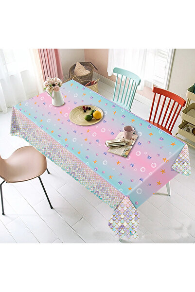Generic 2-Pack Pink Blue Colorful Plastic Tablecloths Shiny Disposable Laser ...