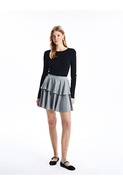 LC Waikiki Shiny Look Women's Skirt with Elastic Waistband