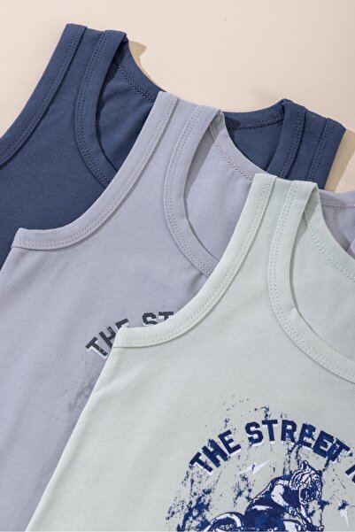 BAYKAR Boys' Cotton Crew Neck Printed Undershirt T-Shirt 3-Pack 2548 Colorful